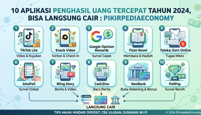 10 Aplikasi Penghasil Uang Tercepat Tahun 2024, Bisa Langsung Cair : PikirpediaEconomy