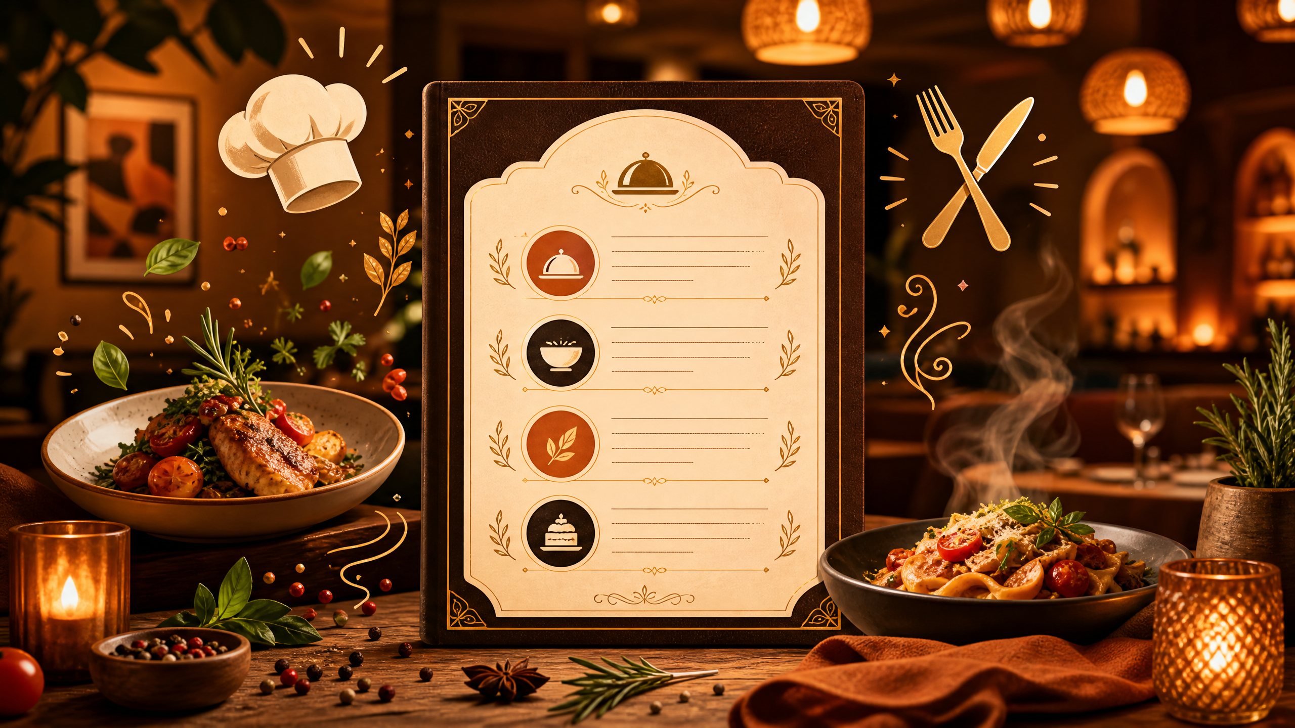 Desain menu makanan restaurant yang menarik dan menggugah selera